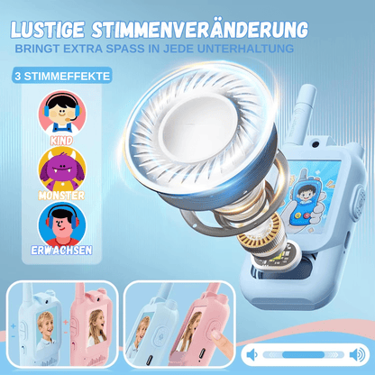 Walkie-Talkie 2er Set | Mit Kamera, Video & Spaß-Stimmen