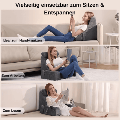 Multifunktionales Kissen | Extra große Stütze für bequemes Lesen, Arbeiten & Relaxen