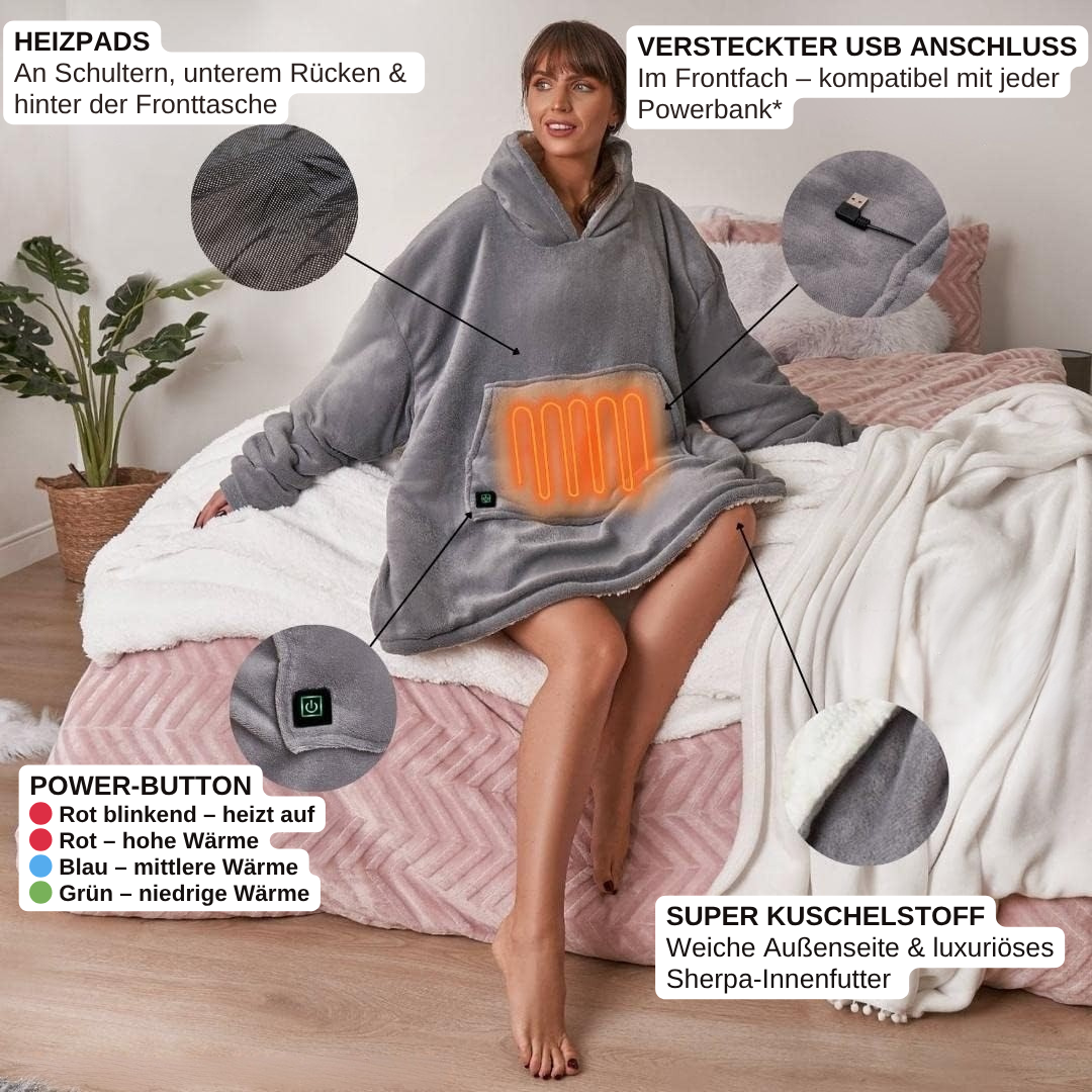 CozyHoodie | Dein tragbarer Kuschel-Hoodie mit Heizung