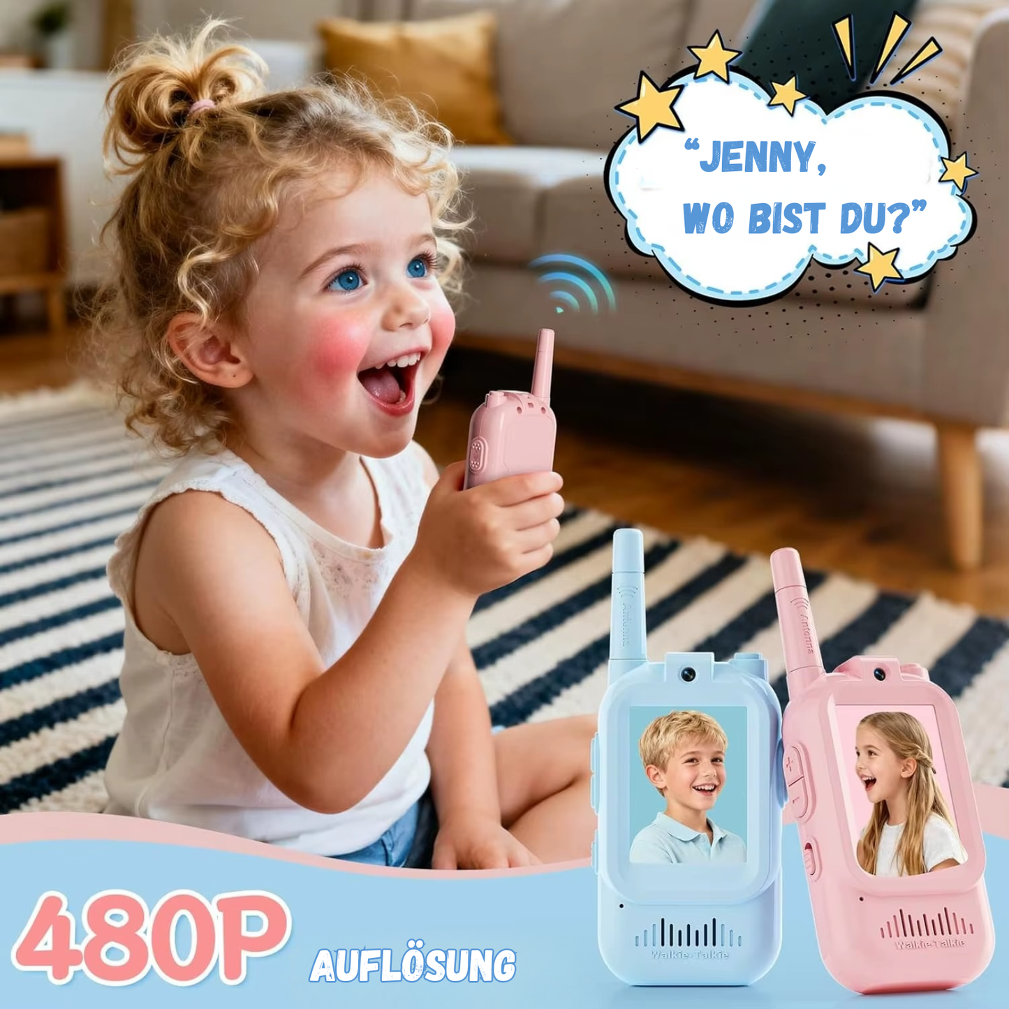 Walkie-Talkie 2er Set | Mit Kamera, Video & Spaß-Stimmen